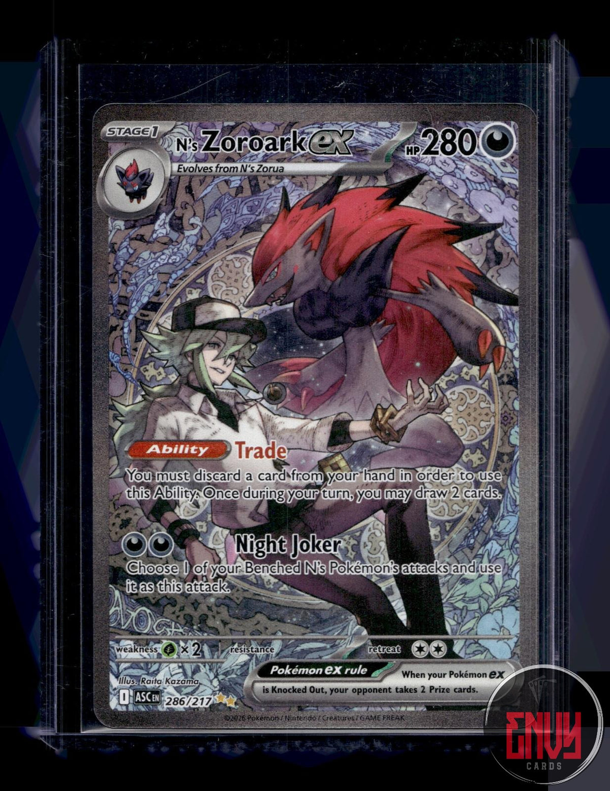 N's Zoroark ex NM 286/217 SIR Ascended Heroes Pokemon Holo