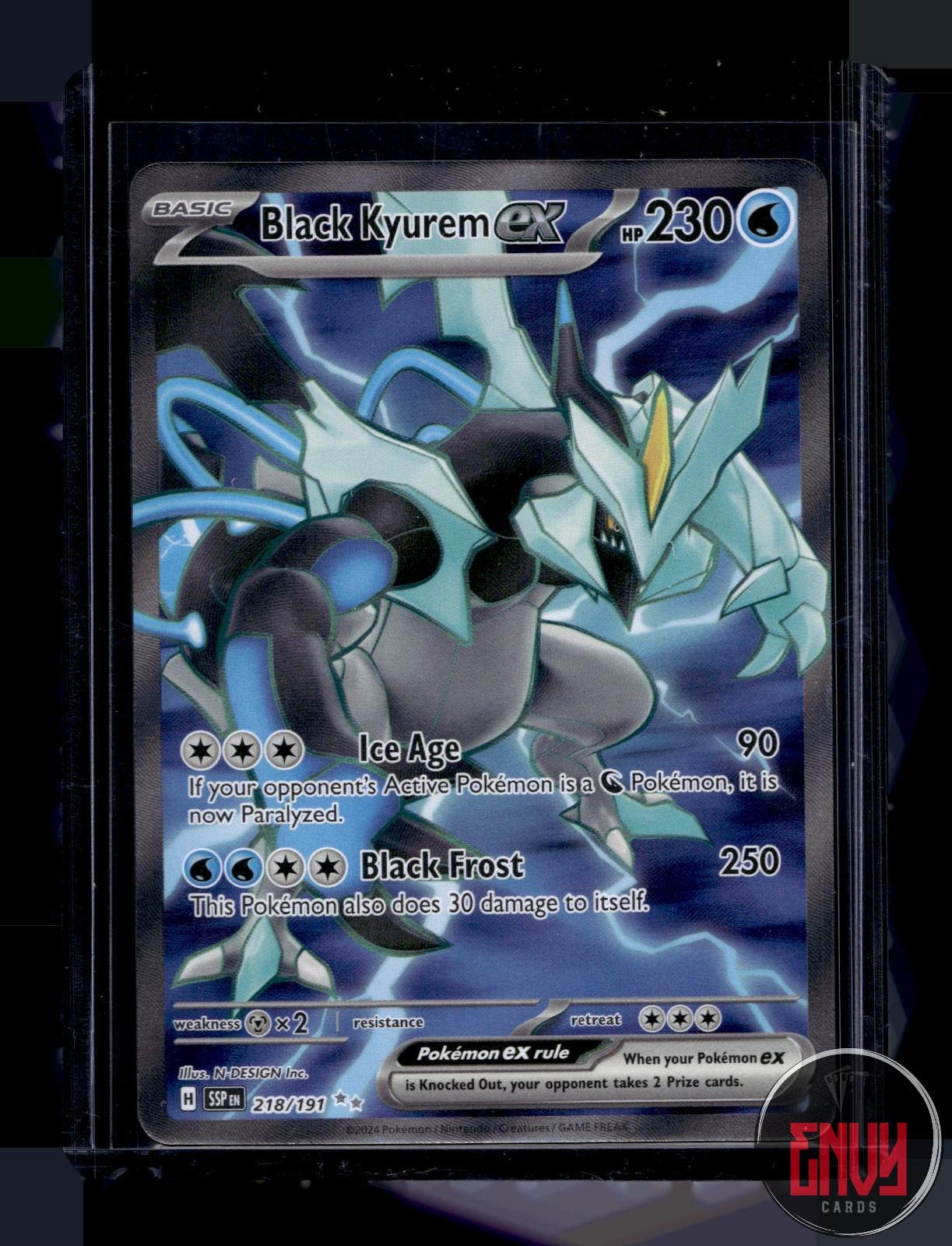 Black Kyurem ex Near Mint 218/191 Ultra Rare Surging Sparks Pokemon