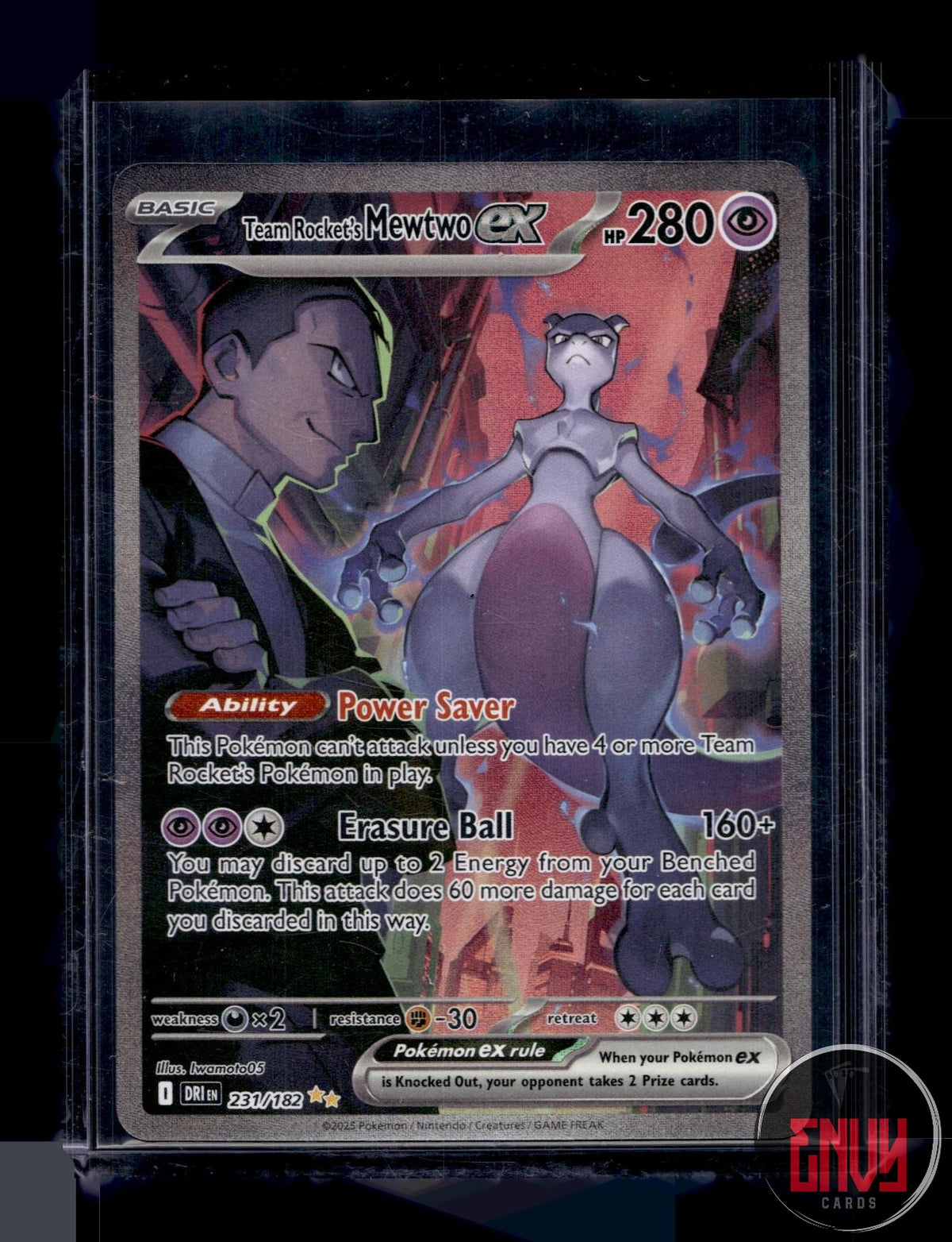 Team Rocket's Mewtwo ex NM 231/182 Destined Rivals Pokemon Holo