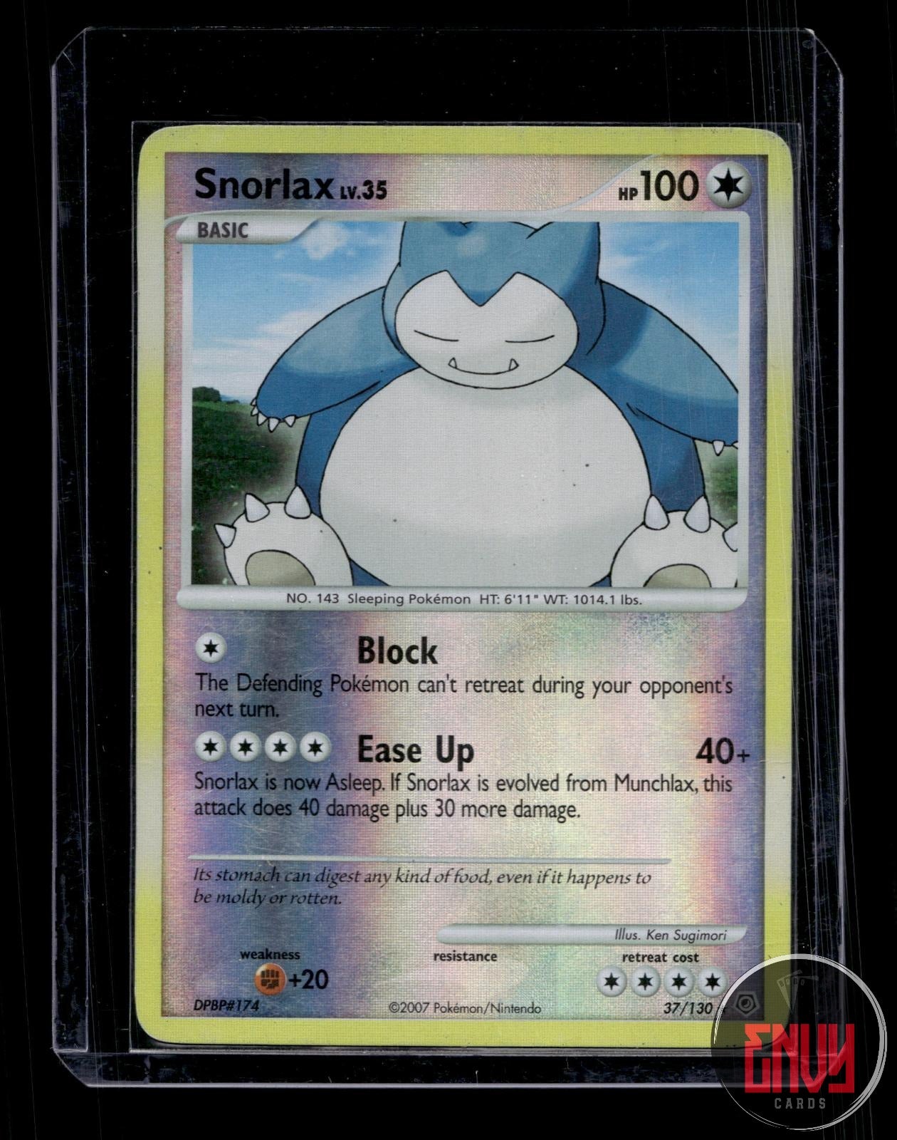 Snorlax Moderately Played 37/130 Rare Diamond & Pearl Pokemon Reverse Holo