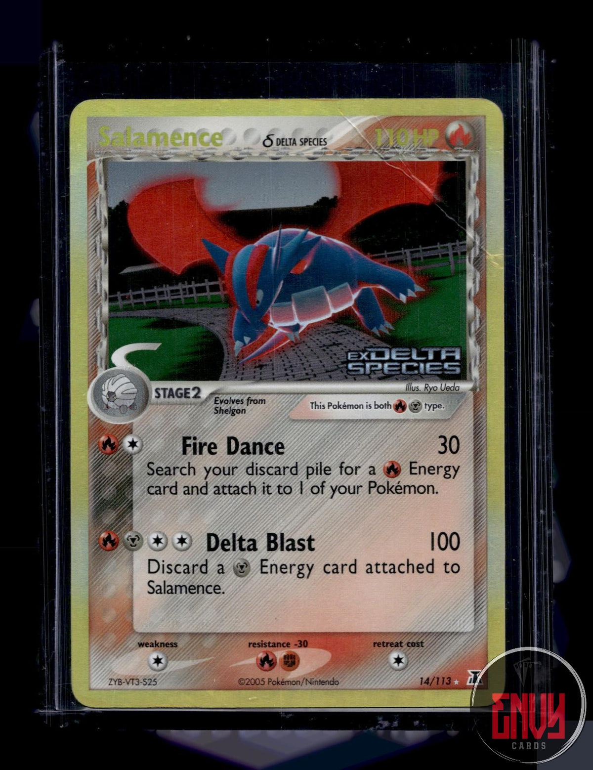 Salamence Damaged 14/113 Rare Delta Species Pokemon Reverse Holo