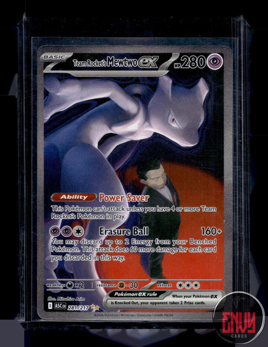 Team Rocket's Mewtwo ex NM 281/217 Ascended Heroes Pokemon Holo