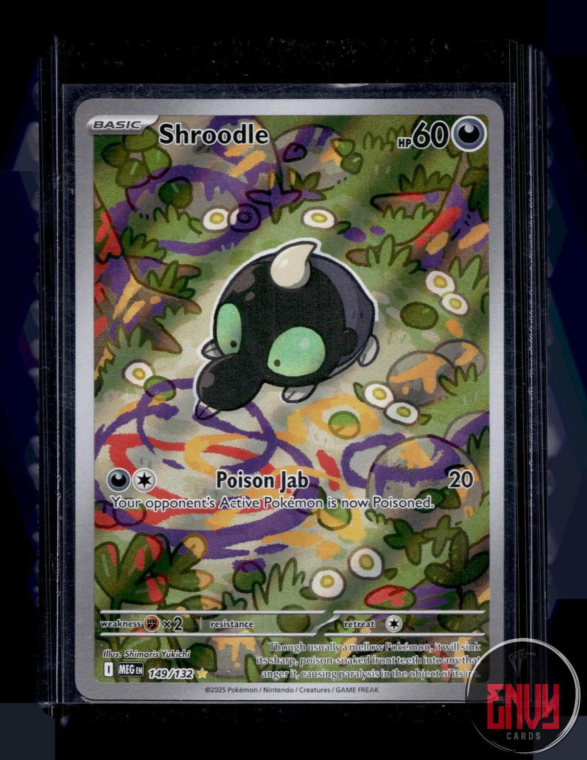 Shroodle Near Mint 149/132 Illustration Rare Mega Evolution Pokemon Holo
