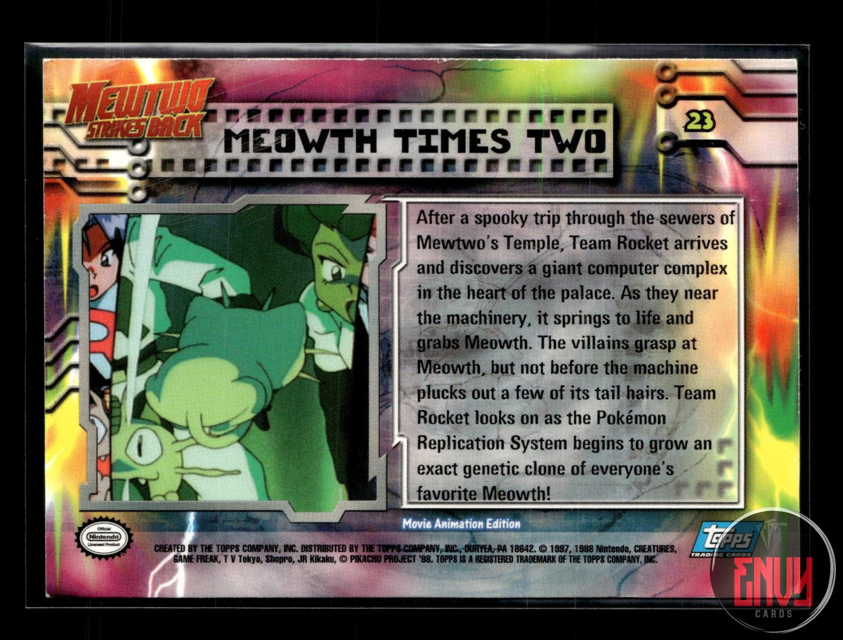 Meowth Times Two LP #23 Topps The First Movie Trading Cards Pokemon