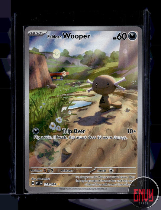 Paldean Wooper NM 102/094 Illustration Rare Phantasmal Flames Pokemon Holo