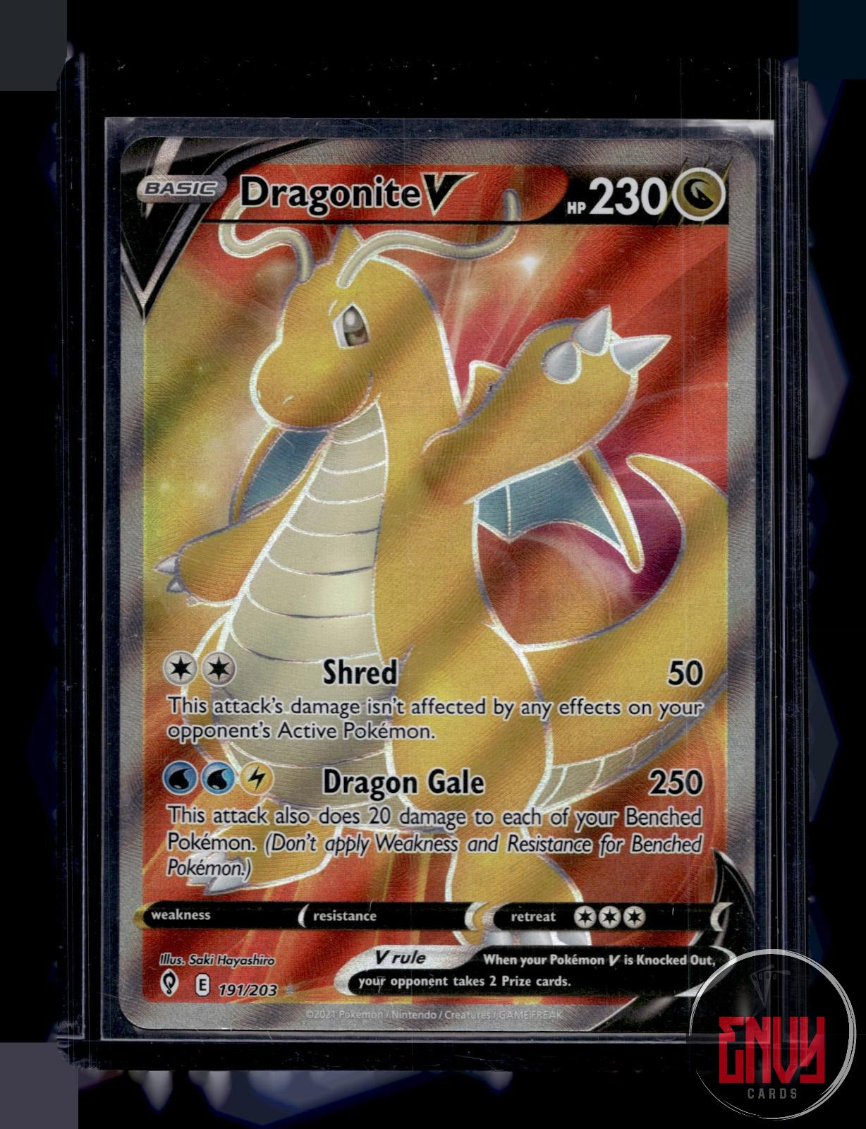 Dragonite V Near Mint 191/203 Ultra Rare Evolving Skies Pokemon Holo