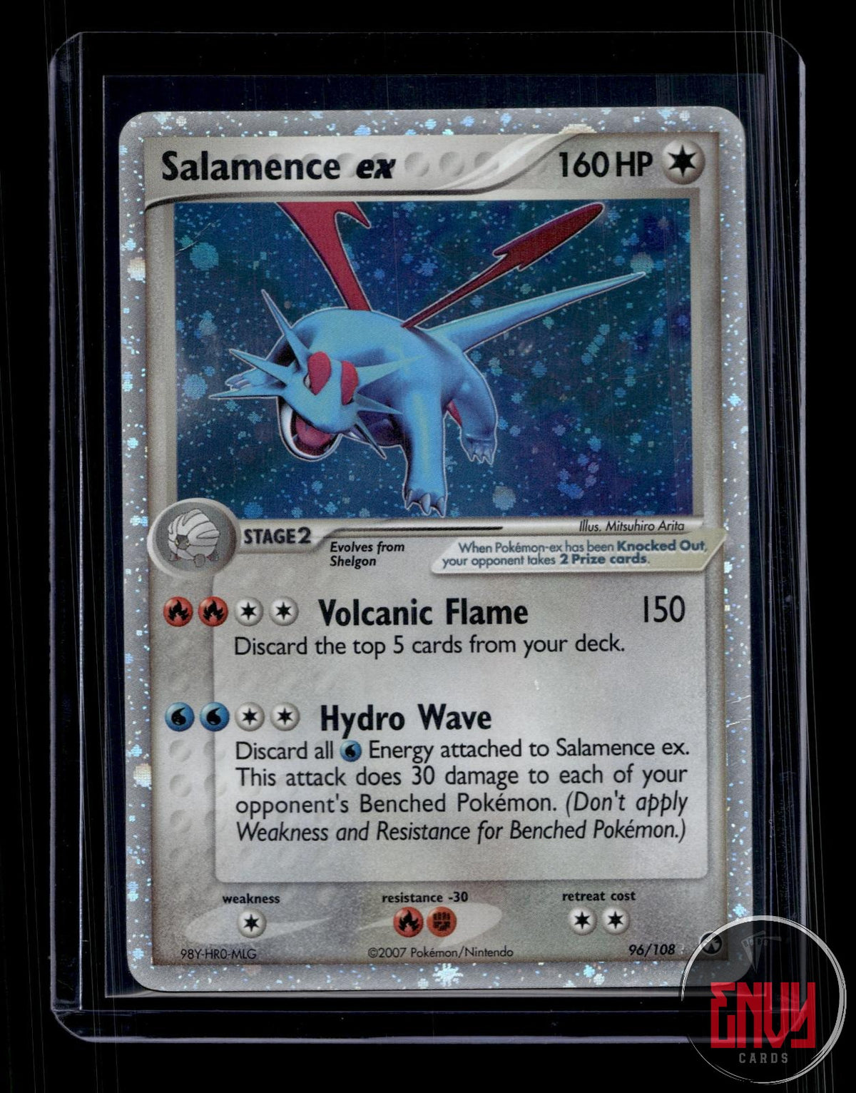 Salamence ex Damaged 96/108 EX Rare Power Keepers Pokemon Holo