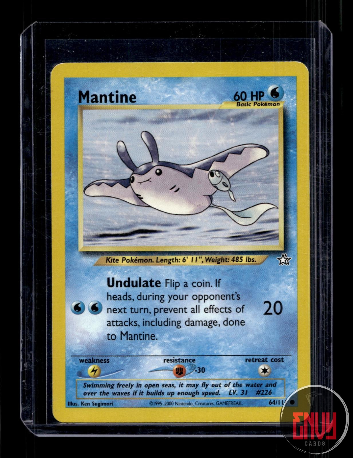 Mantine Lightly Played 64/111 Common Neo Genesis Pokemon Unlimited