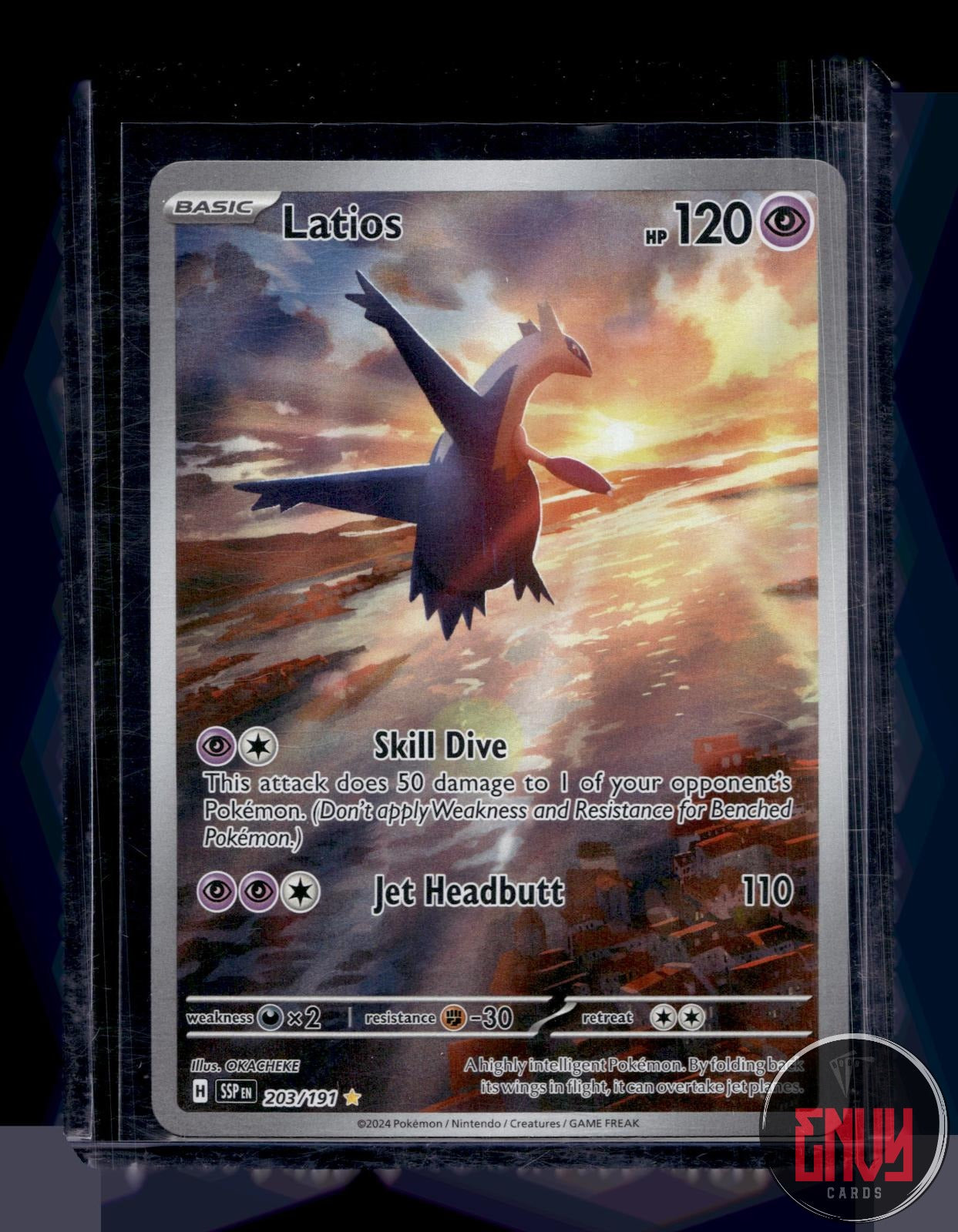 Latios Near Mint 203/191 Illustration Rare Surging Sparks Pokemon Holo