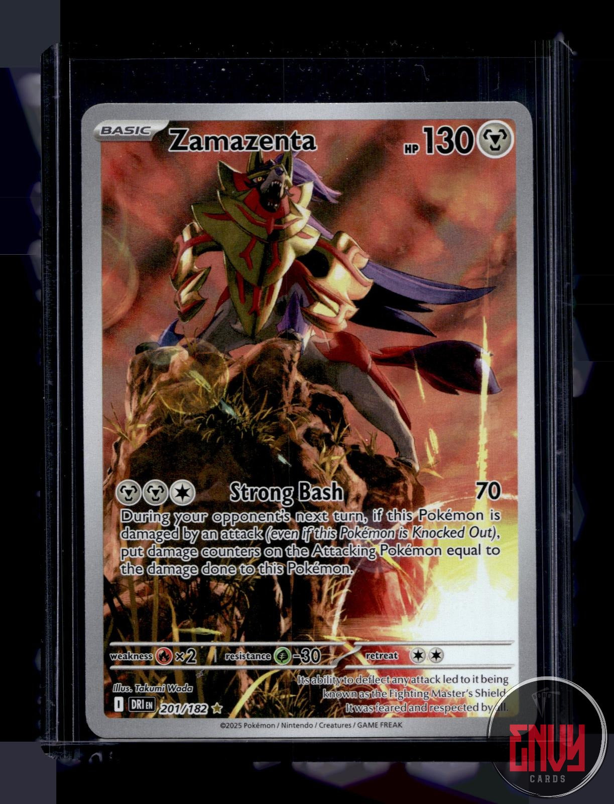 Zamazenta Lightly Played 201/182 Illustration Rare Destined Rivals Pokemon Holo