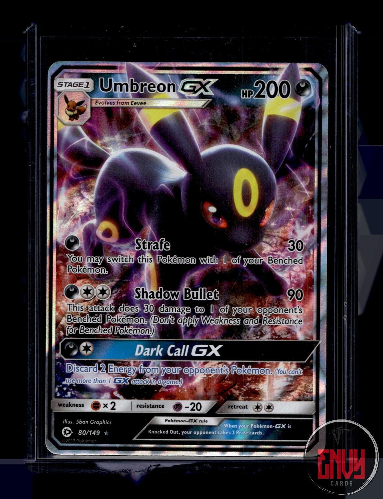 Umbreon GX Near Mint 80/149 Ultra Rare SM Base Set Pokemon Holo