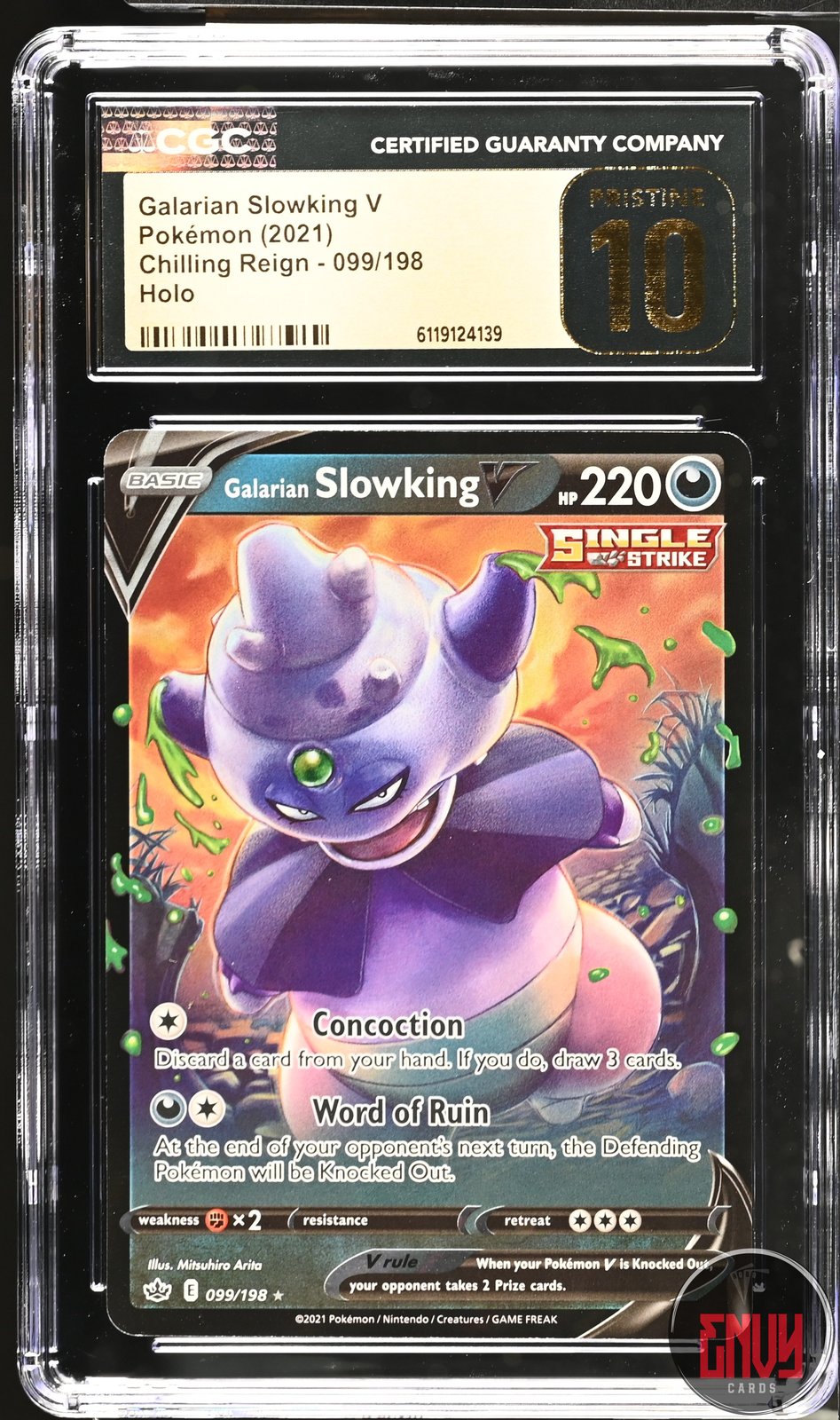 Galarian Slowking V 099/198 Holo Chilling Reign Pokemon CGC 10 Pristine