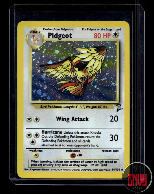 Pidgeot Moderately Played 14/130 Rare Base Set 2 Pokemon Holo