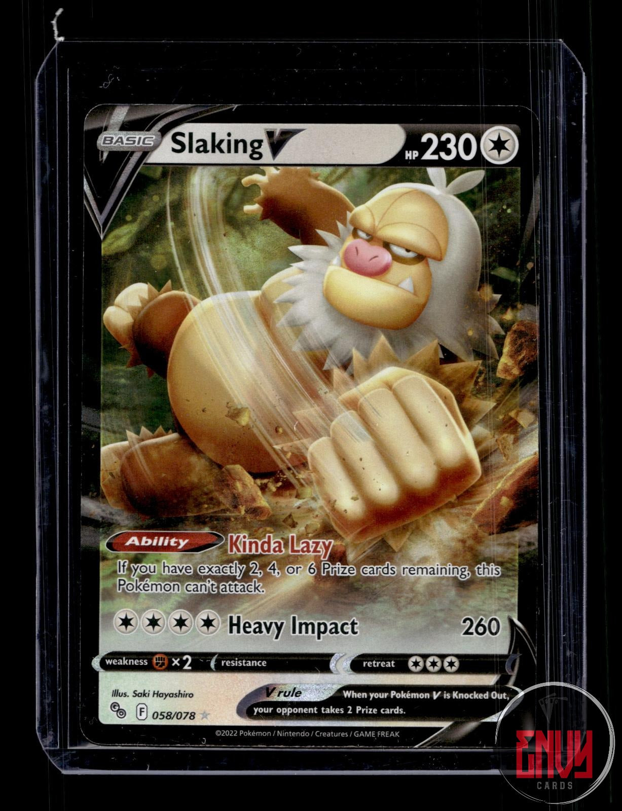 Slaking V Near Mint 058/078 V Rare Pokemon GO Pokemon Holo