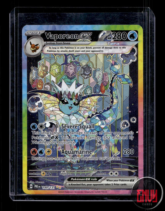 Vaporeon ex NM 149/131 Prismatic Evolutions Pokemon Holo