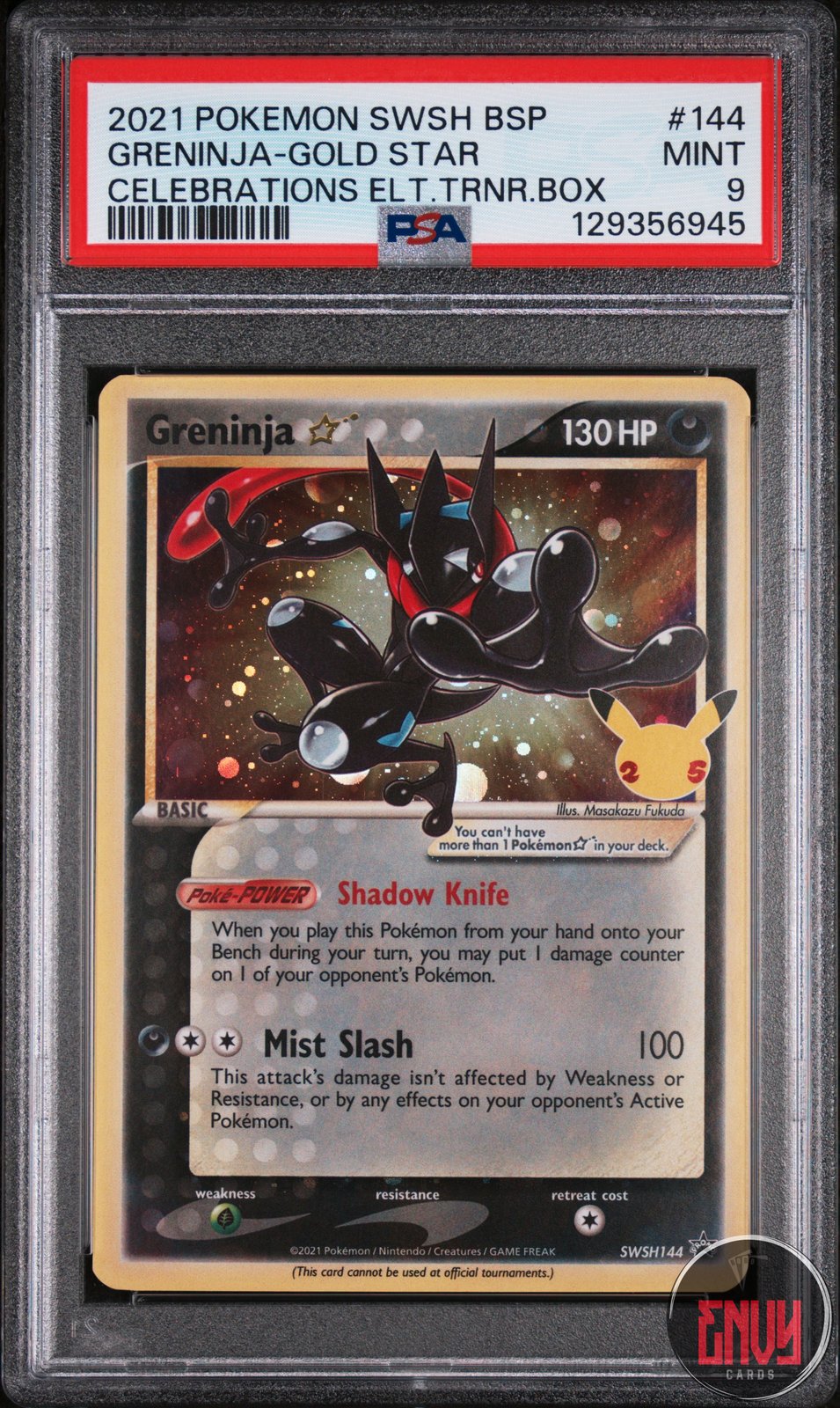Greninja-gold Star 144 Celebrations Elite Trainer Box Pokemon PSA 9