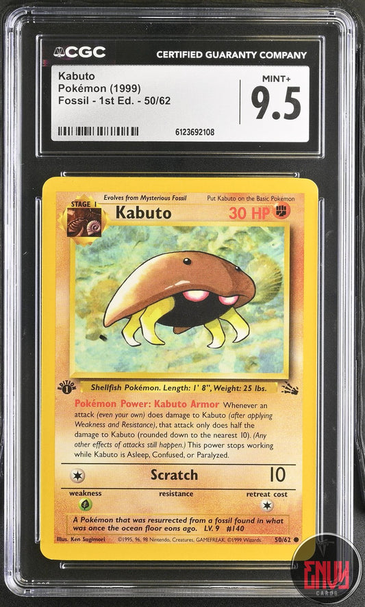 Kabuto 50/62 Fossil - 1st Ed. Pokemon CGC 9.5 Mint+