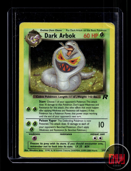 Dark Arbok Moderately Played 2/82 Rare Team Rocket Pokemon Unlimited Holo