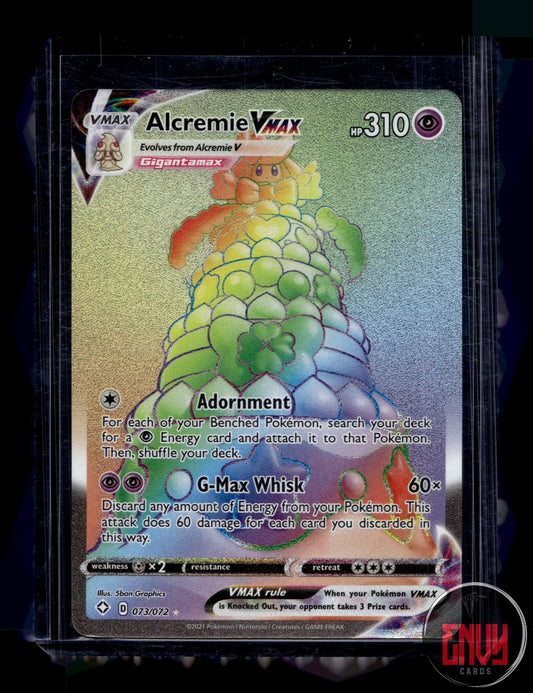 Alcremie VMAX Near Mint 073/072 Rainbow Rare Shining Fates Pokemon Holo