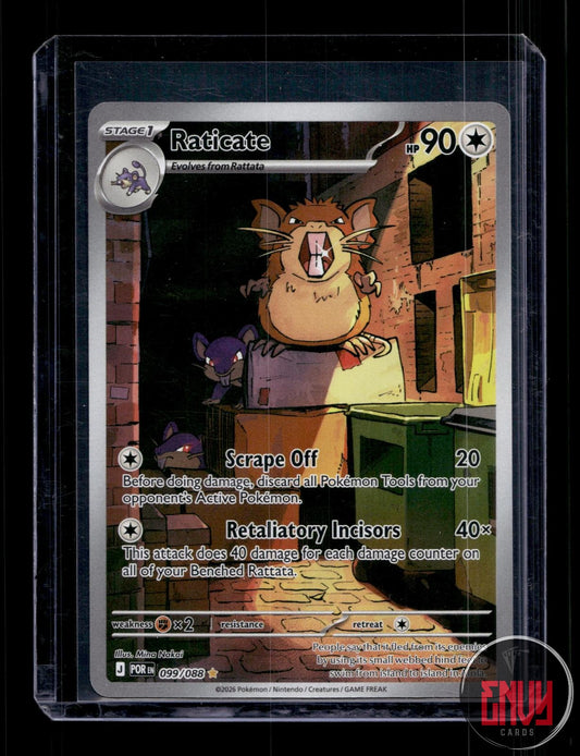 Raticate Near Mint 099/088 Illustration Rare Perfect Order Pokemon Holo