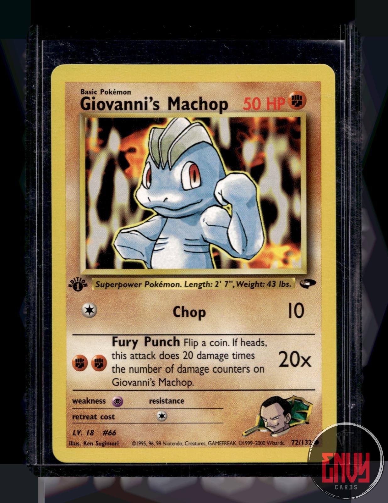 Giovanni's Machop Lightly Played 72/132 Common Gym Challenge Pokemon 1st Edition