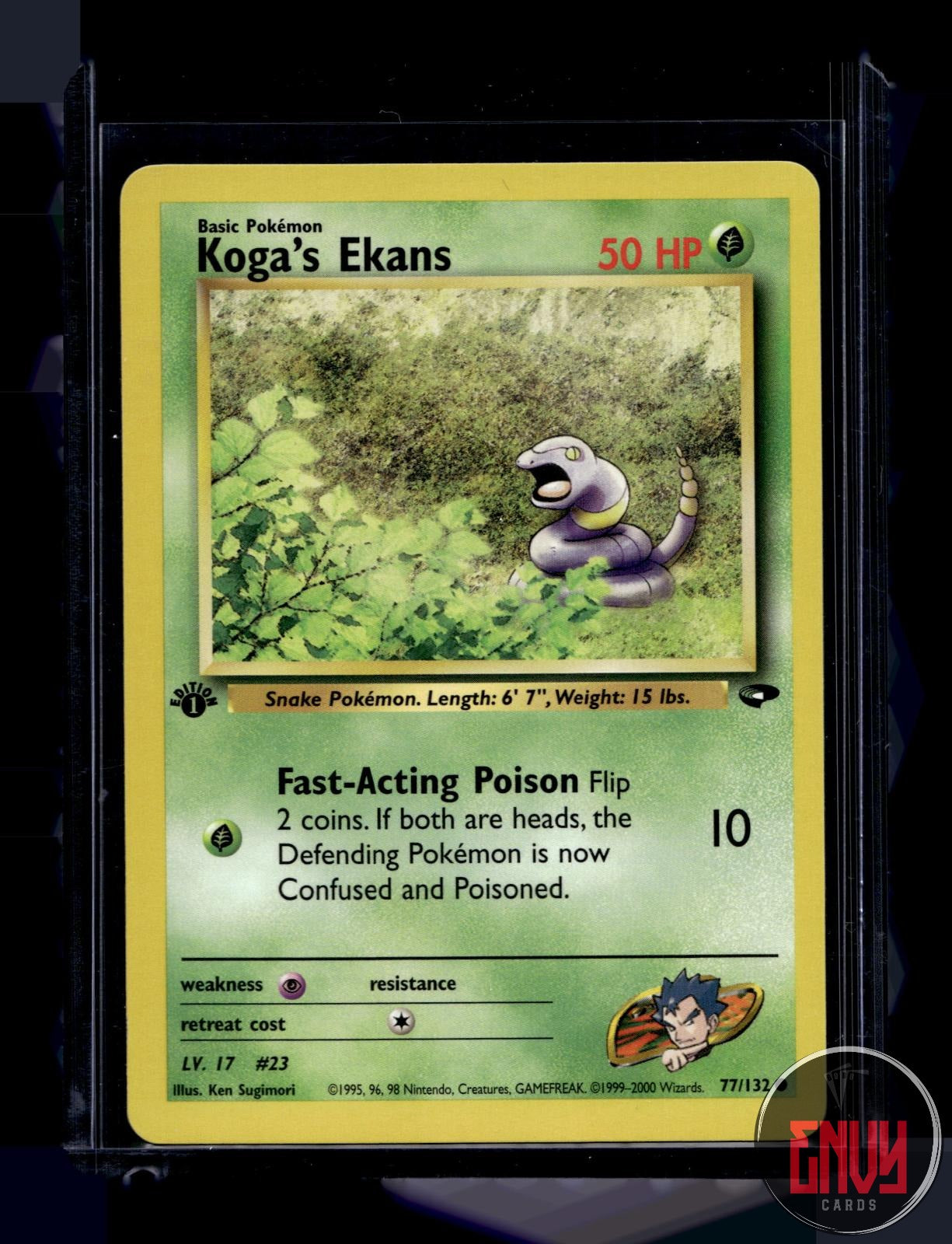 Koga's Ekans Lightly Played 77/132 Common Gym Challenge Pokemon 1st Edition
