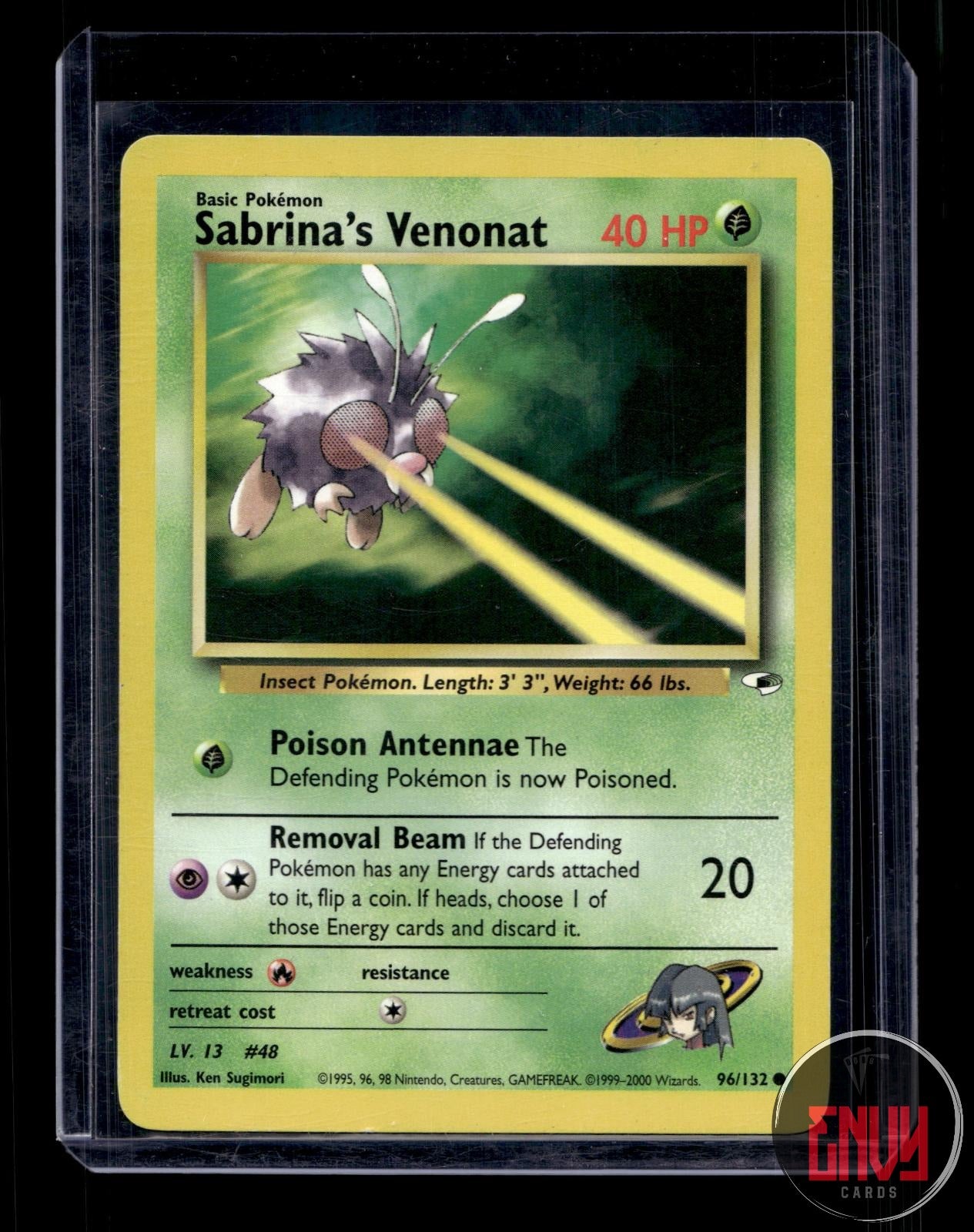 Sabrina's Venonat Lightly Played 96/132 Common Gym Heroes Pokemon Unlimited