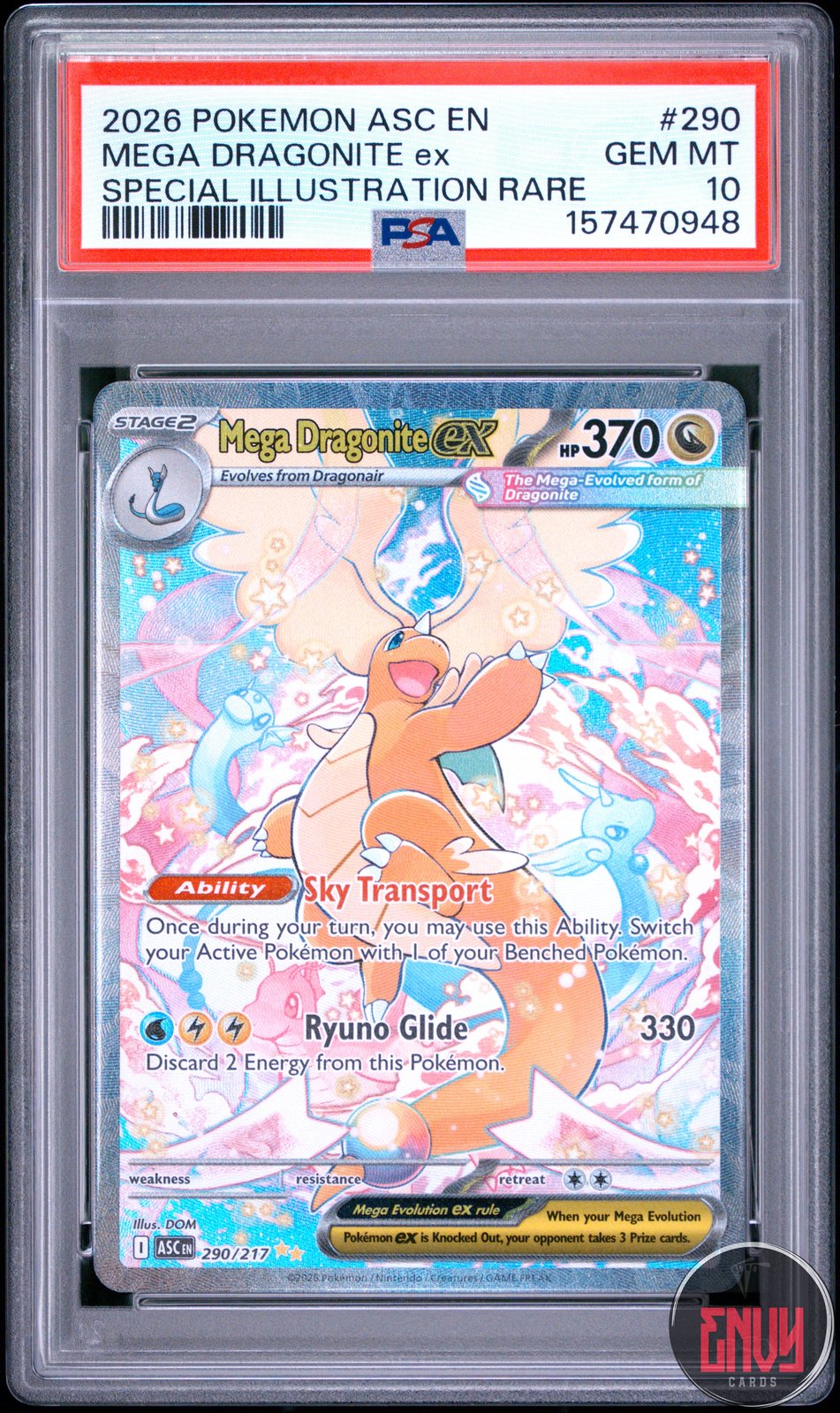 Mega Dragonite EX 290 Special Illustration Rare Ascended Heroes Pokemon PSA 10