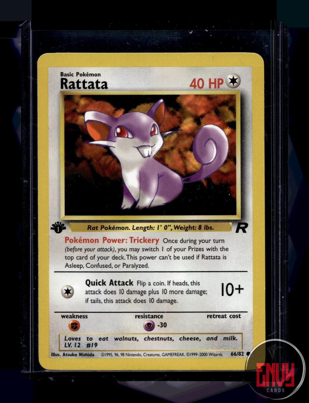 Rattata Lightly Played 66/82 Common Team Rocket Pokemon 1st Edition