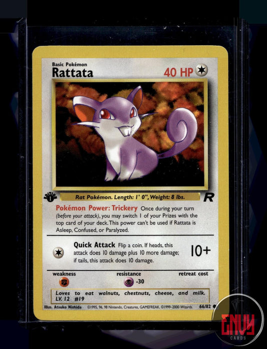 Rattata Lightly Played 66/82 Common Team Rocket Pokemon 1st Edition