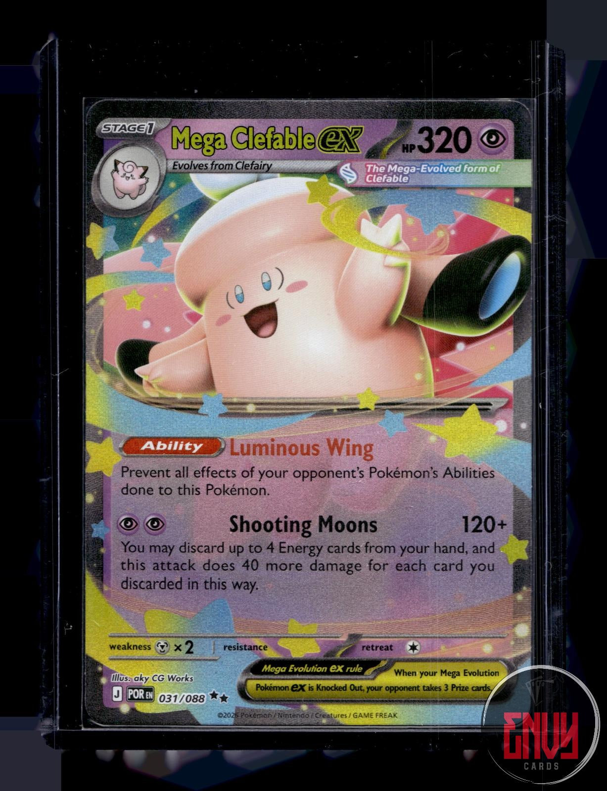 Mega Clefable ex Near Mint 031/088 Double Rare Perfect Order Pokemon