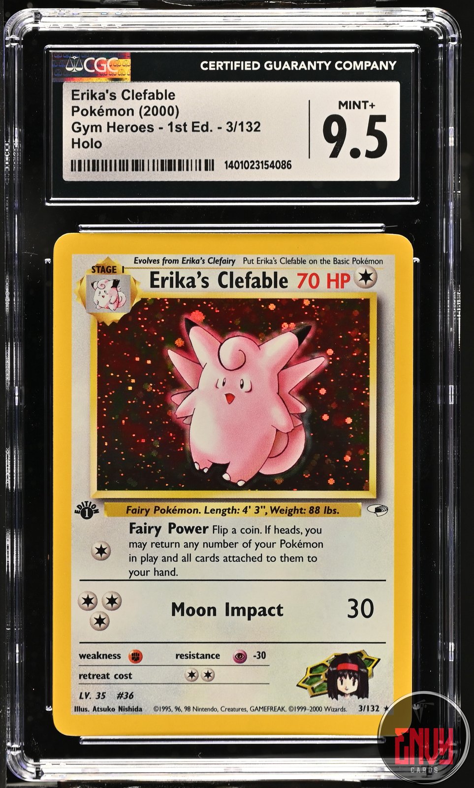 Erika's Clefable 3/132 Holo Gym Heroes - 1st Ed. Pokemon CGC 9.5 Mint+
