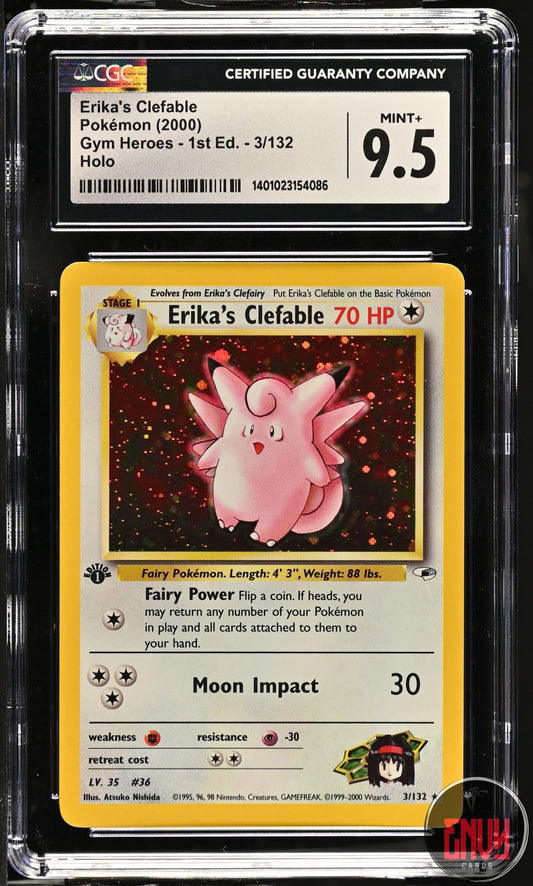 Erika's Clefable 3/132 Holo Gym Heroes - 1st Ed. Pokemon CGC 9.5 Mint+