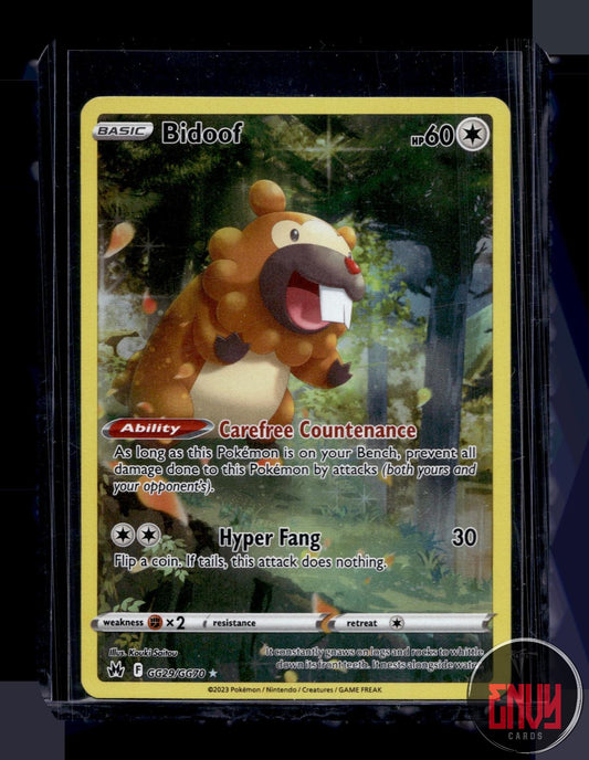 Bidoof NM GG29/GG70 Crown Zenith Galarian Gallery Pokemon Holo