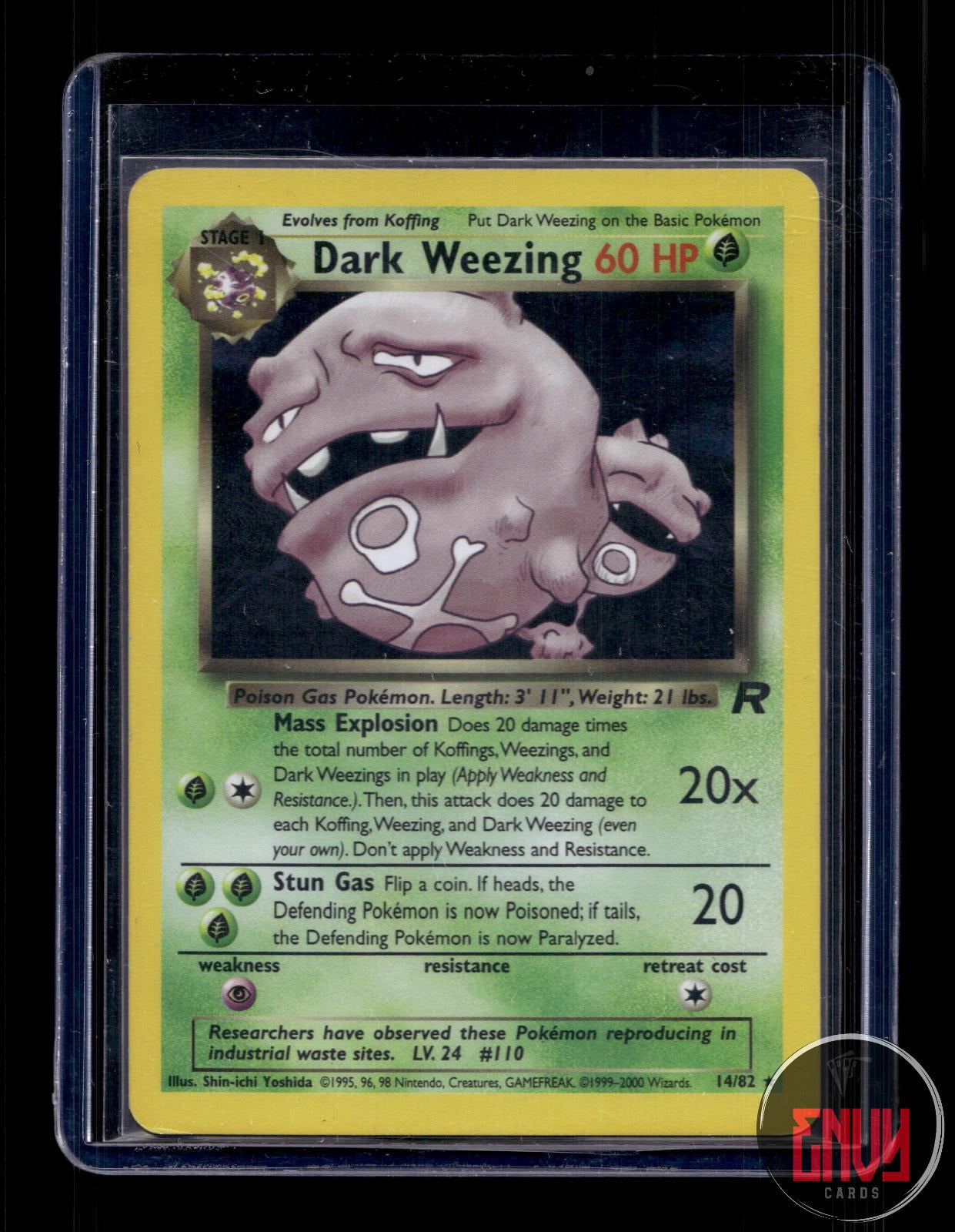 Dark Weezing Moderately Played 14/82 Rare Team Rocket Pokemon Unlimited Holo