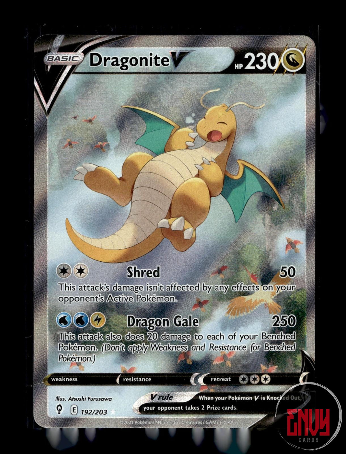 Dragonite V NM 192/203 UR Evolving Skies Pokemon Holo