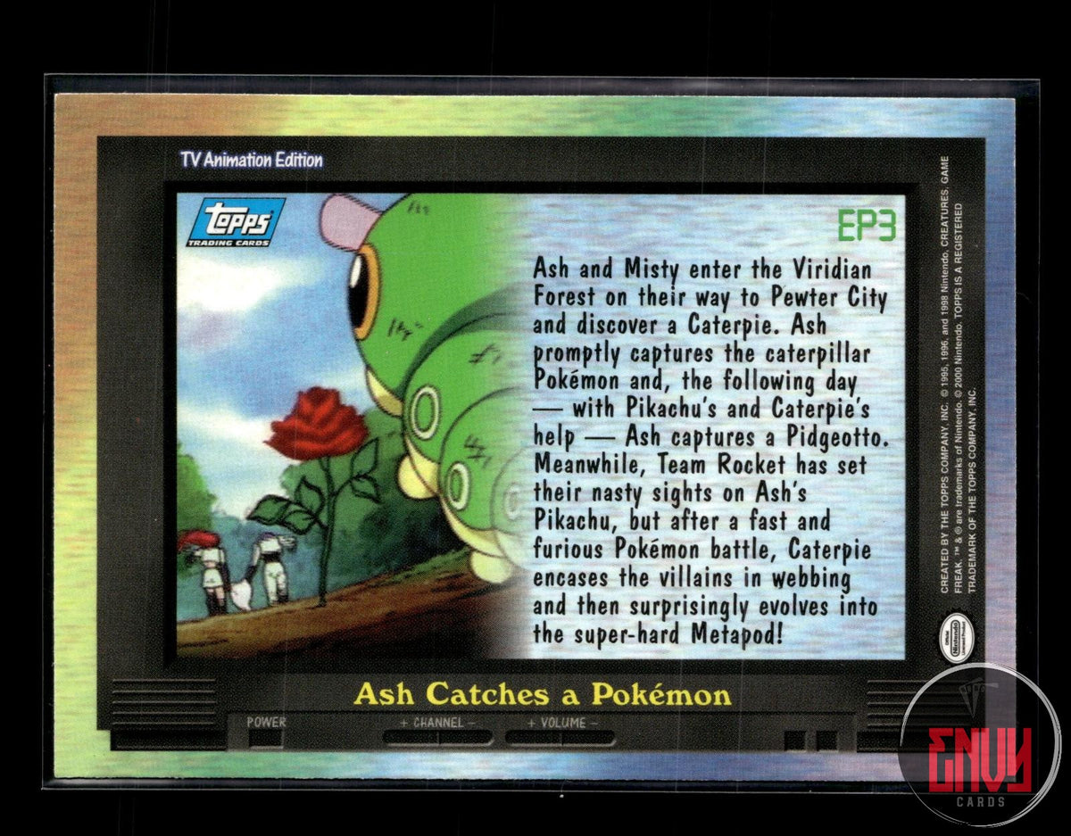 EP3 Ash Catches a Pokemon LP #125 Topps Trading Cards Series 2 Pokemon