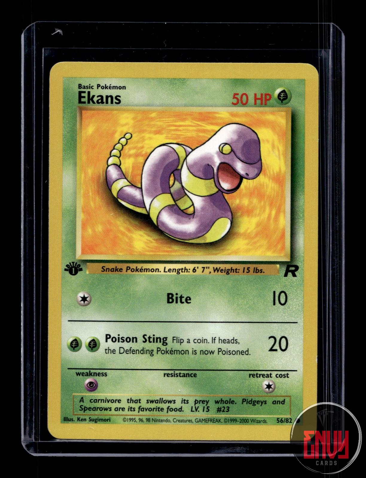 Ekans Lightly Played 56/82 Common Team Rocket Pokemon 1st Edition