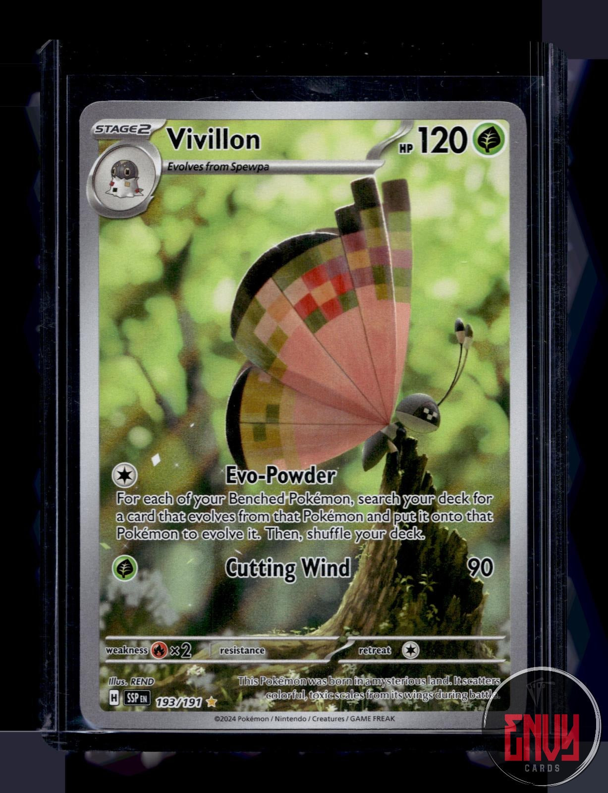 Vivillon Near Mint 193/191 Illustration Rare Surging Sparks Pokemon