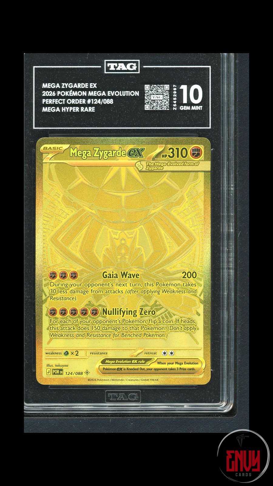 Mega Zygarde EX 124/088 Hyper Rare Perfect Order Pokemon TAG 10 Gem Mint