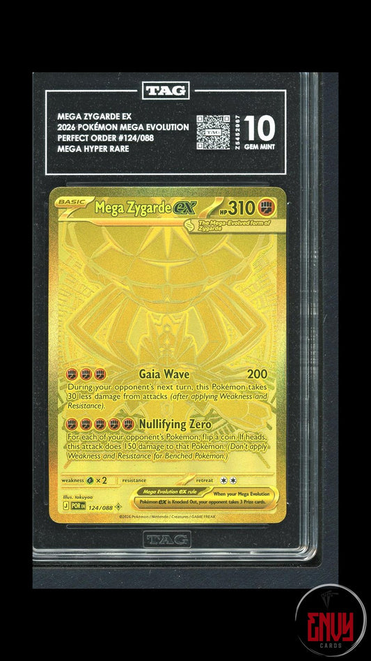 Mega Zygarde EX 124/088 Hyper Rare Perfect Order Pokemon TAG 10 Gem Mint
