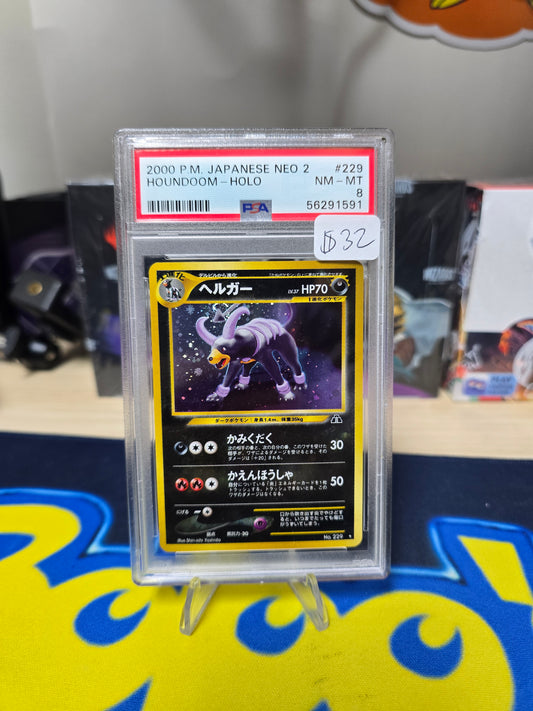 Houndoom Holo Japanese Neo 2 PSA 8