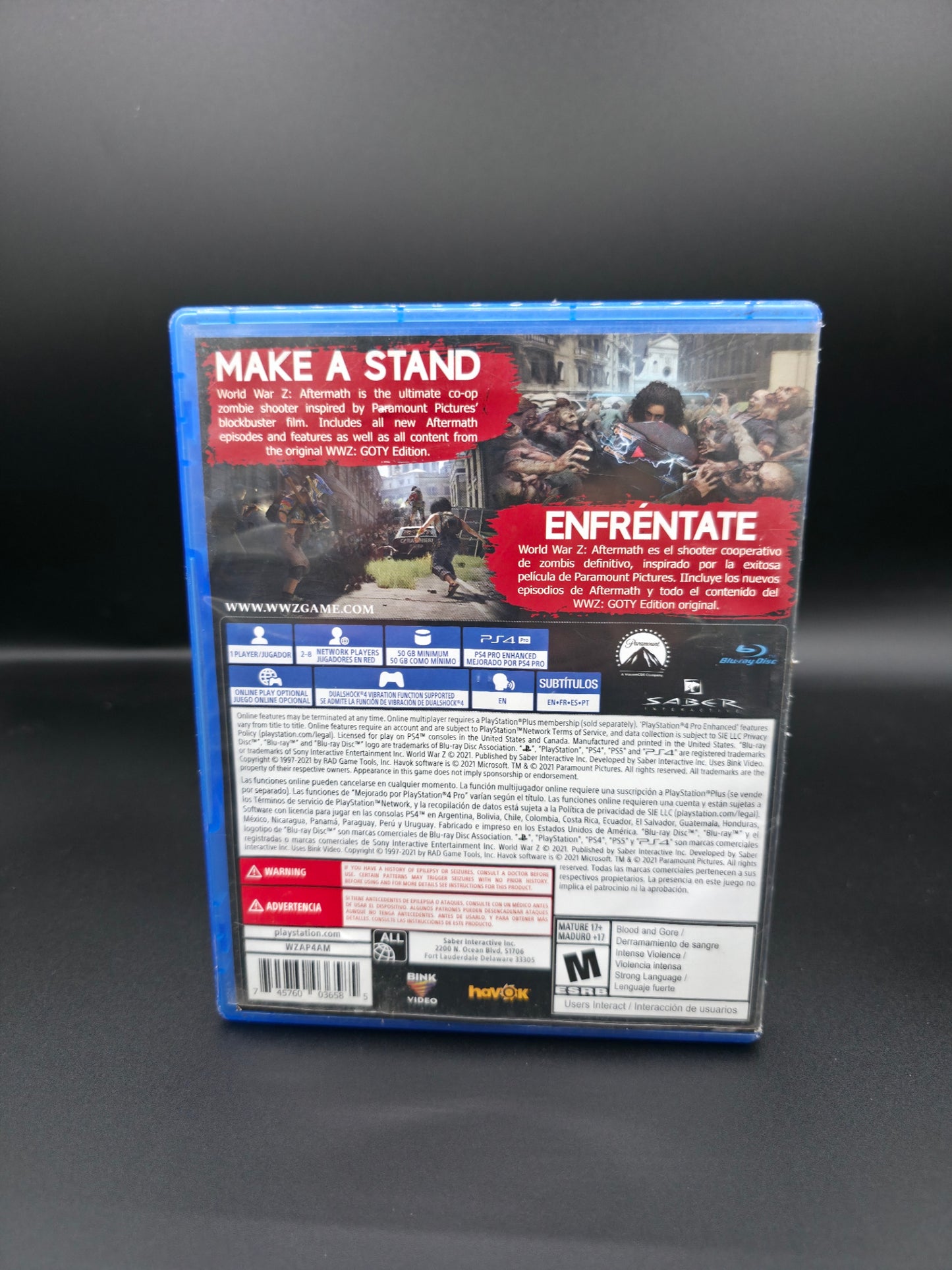 World War Z Aftermath 2021 Sony Playstation 4 PS4