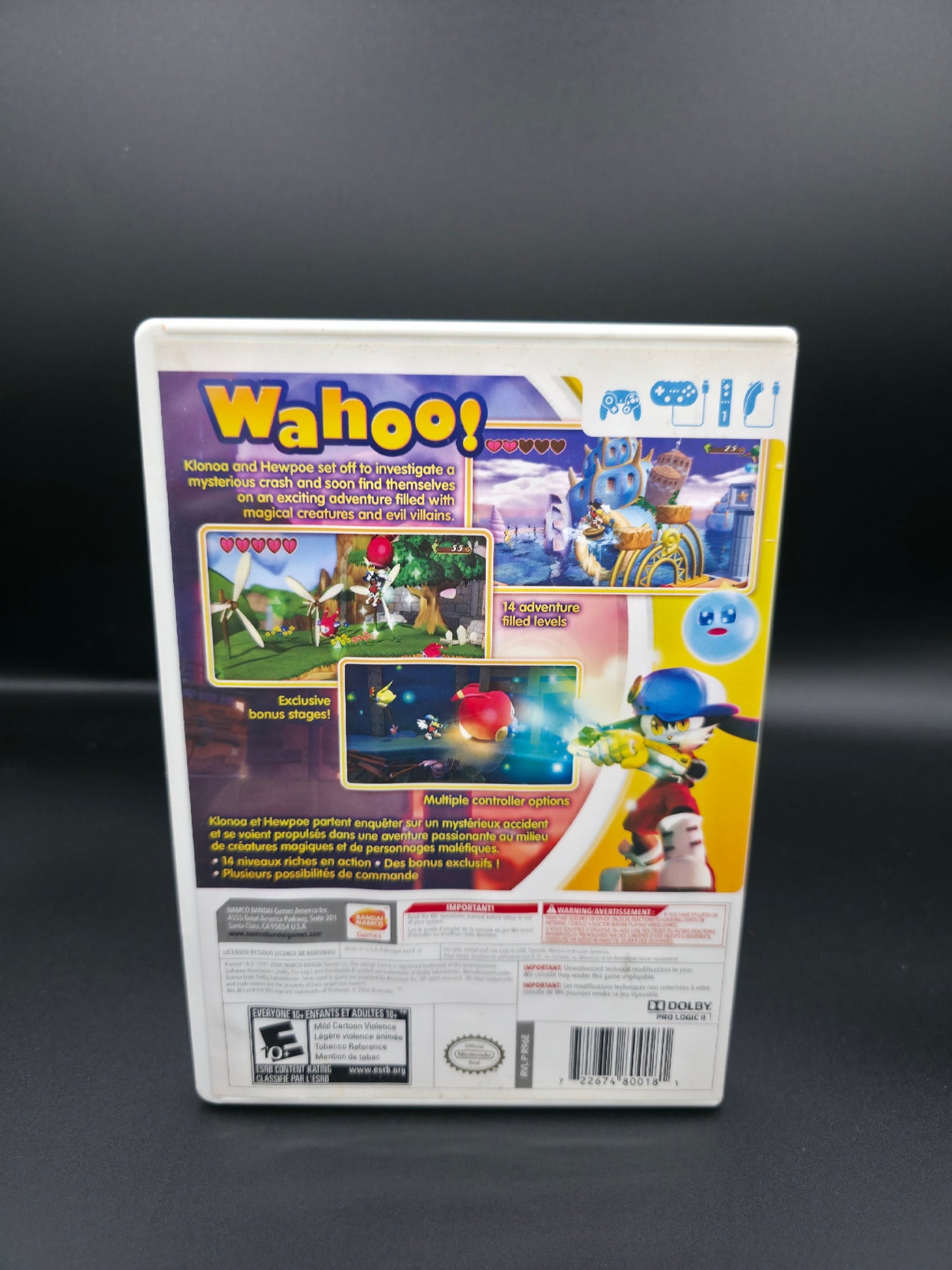 Klonoa Bandai Games Action Adventure Nintendo Wii Complete in Box