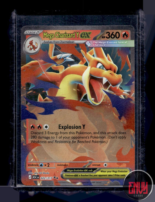 Mega Charizard Y ex Near Mint 022/217 Double Rare Ascended Heroes Pokemon