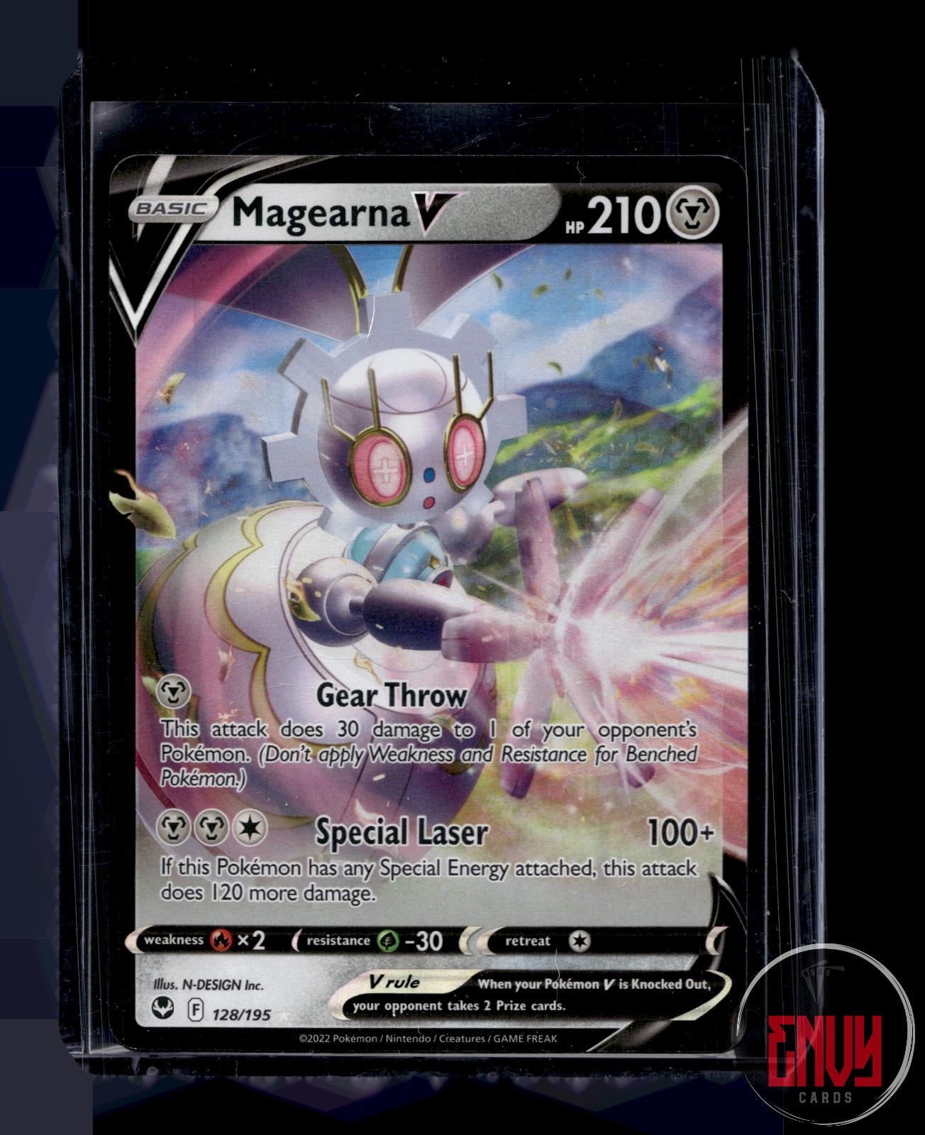 Magearna V Near Mint 128/195 V Rare Silver Tempest Pokemon Holo
