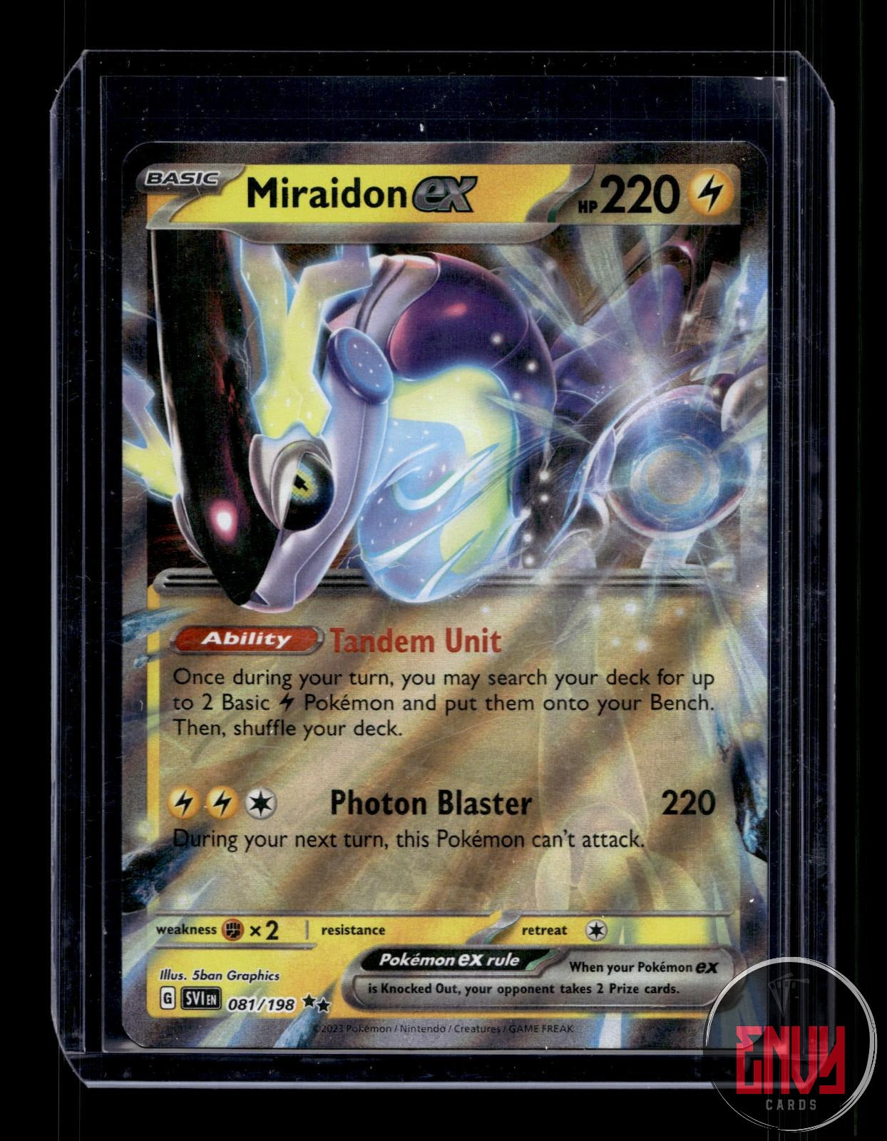 Miraidon ex Near Mint 081/198 Double Rare Scarlet & Violet Pokemon Holo