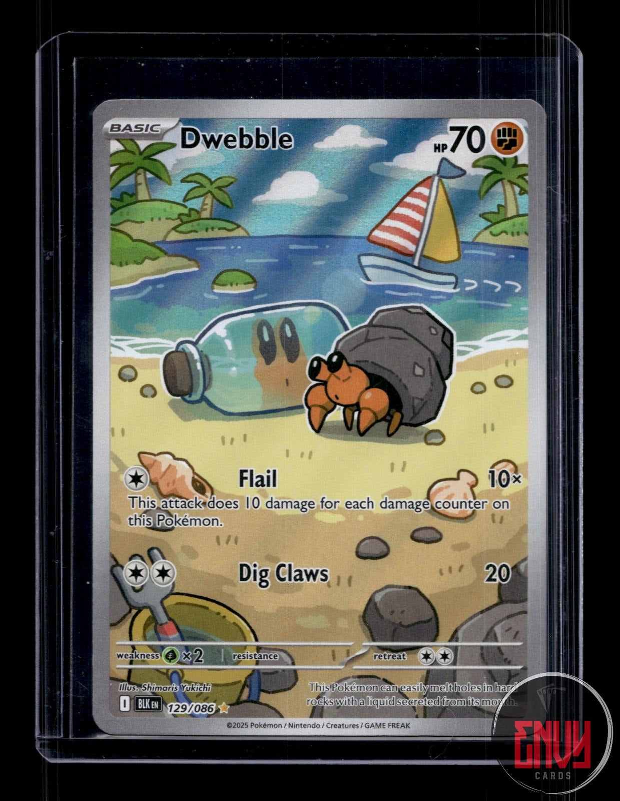 Dwebble Near Mint 129/086 Illustration Rare Black Bolt Pokemon Holo