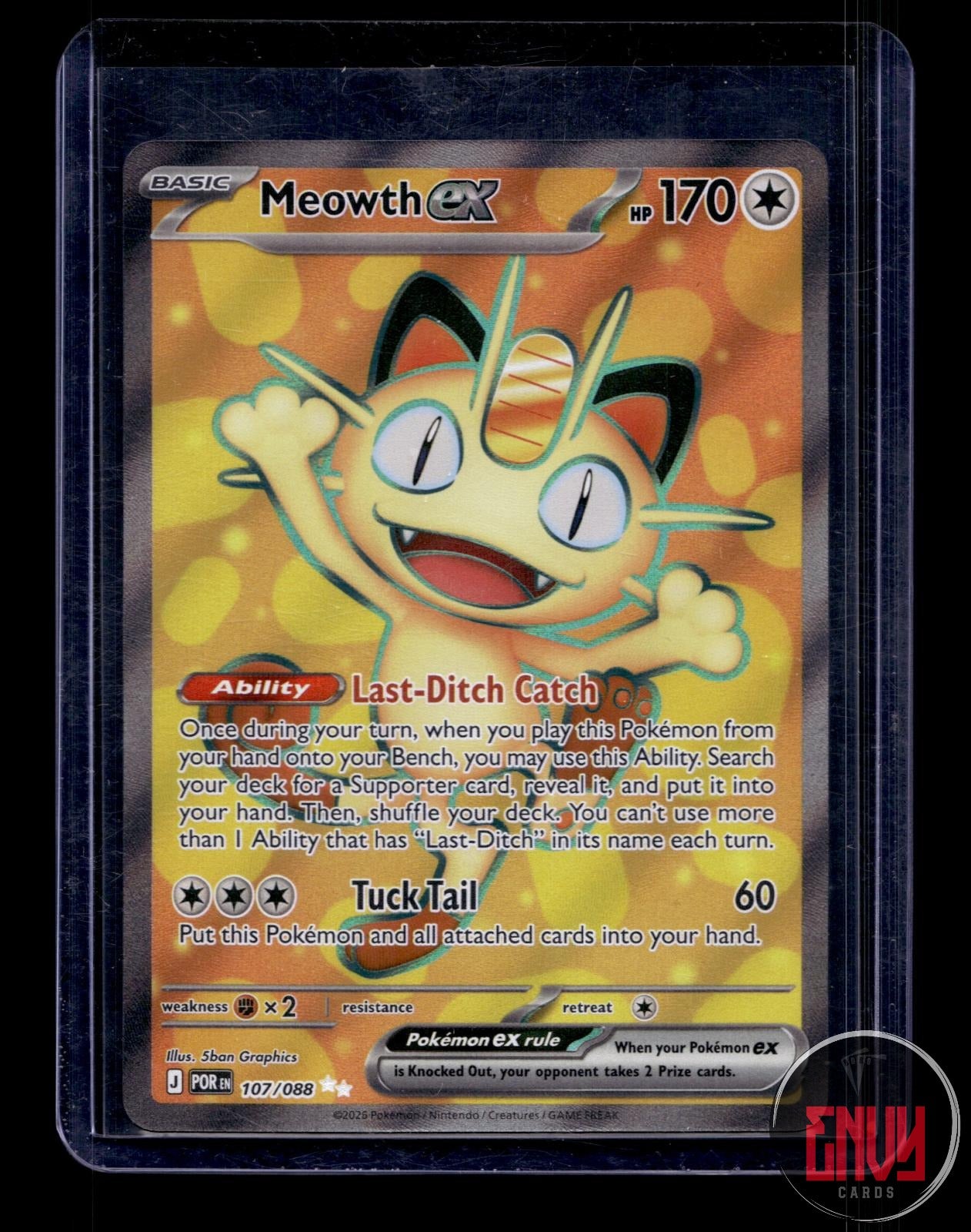 Meowth ex Near Mint 107/088 Ultra Rare Perfect Order Pokemon