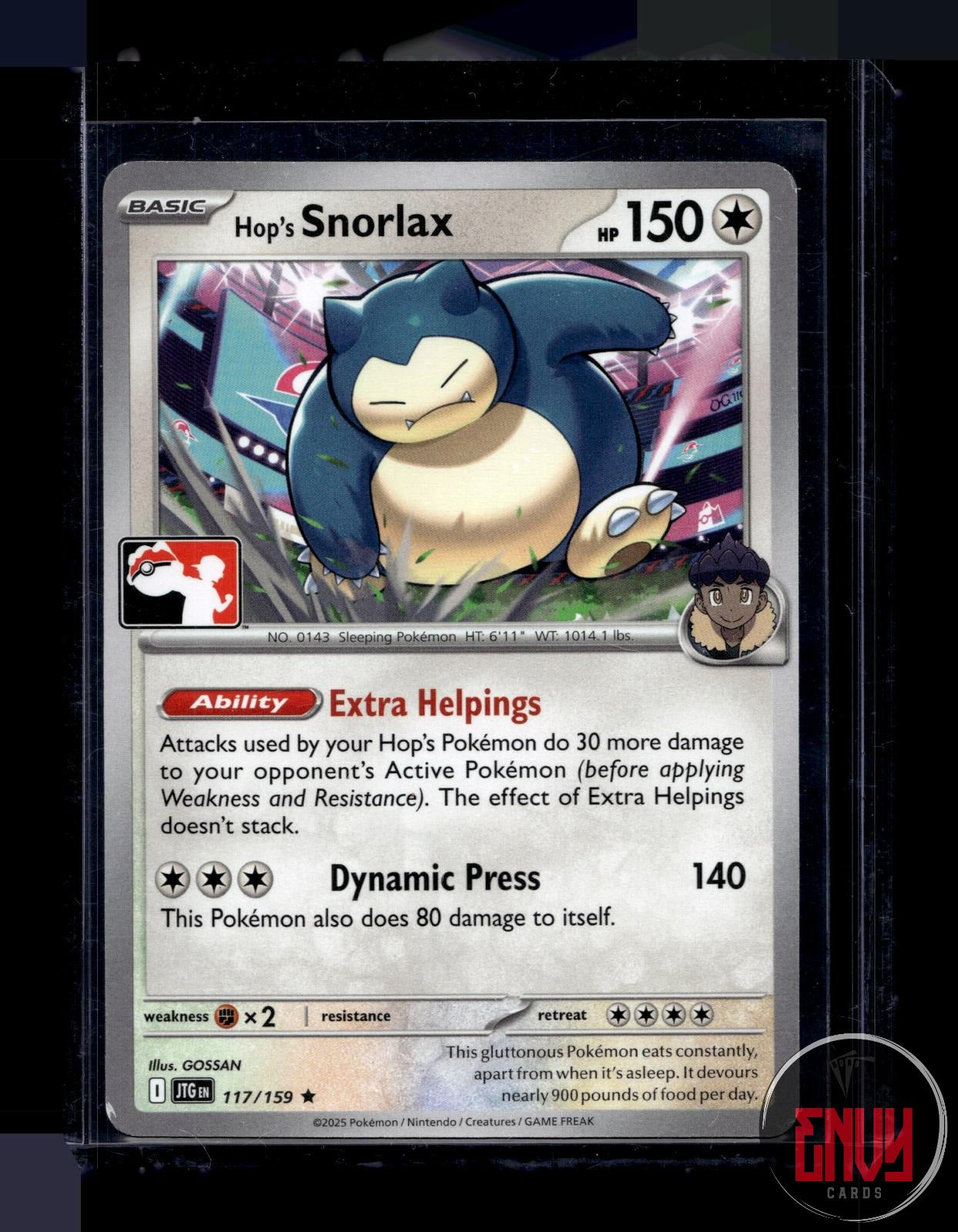 Hop's Snorlax Near Mint 117/159 Rare Prize Pack Series Cards Pokemon